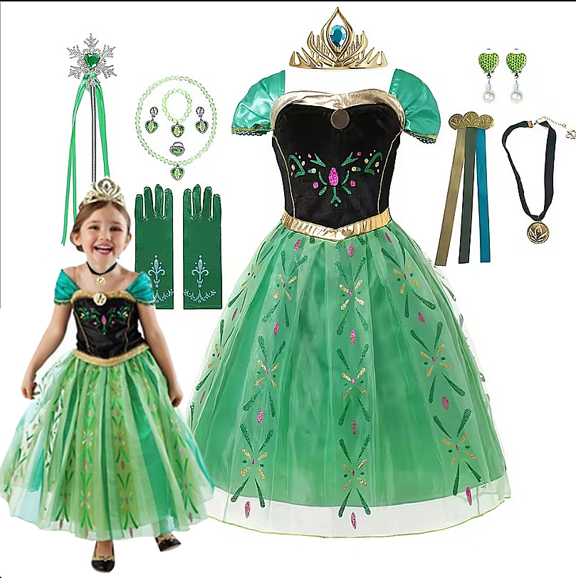 Anna Costume For Kids Girl Fan - Summer Clothing Kids 评论和价格