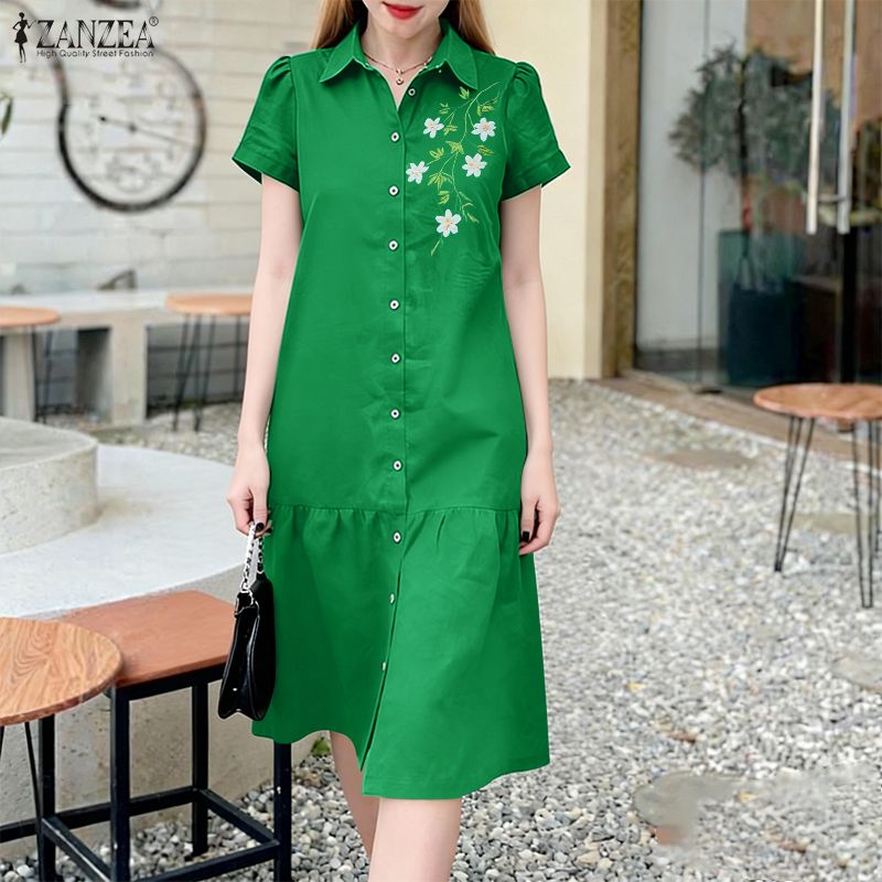 ZANZEA 2026 Summer Floral Prin - Sundress Midi Floral 评论和价格