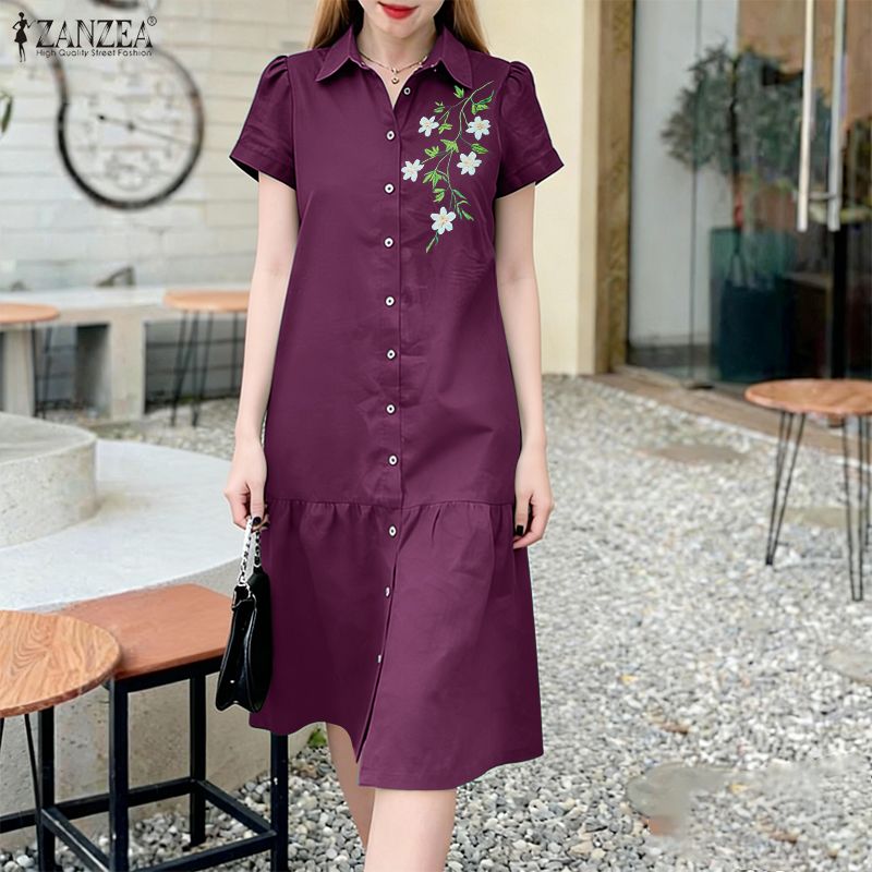 ZANZEA 2026 Summer Floral Prin - Sundress Midi Floral 评论和价格