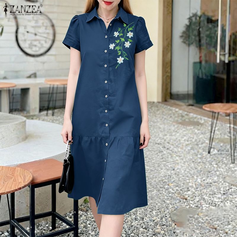 ZANZEA 2026 Summer Floral Prin - Sundress Midi Floral 评论和价格