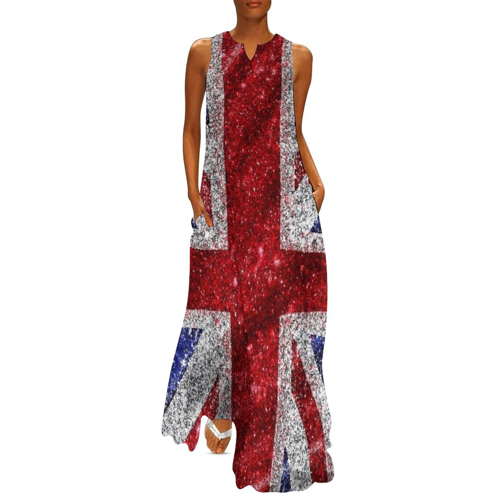 Faux Glitter Union Jack Flag U - Womens Summer Clothing Uk 评论和价格