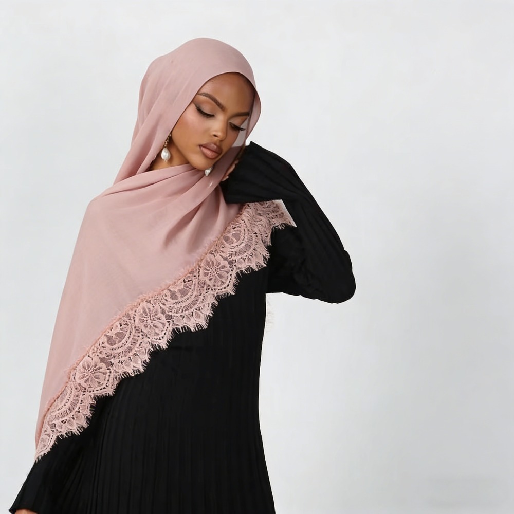 New Lace Splicing Rayon Cotton - Summer Clothing Hijab 评论和价格