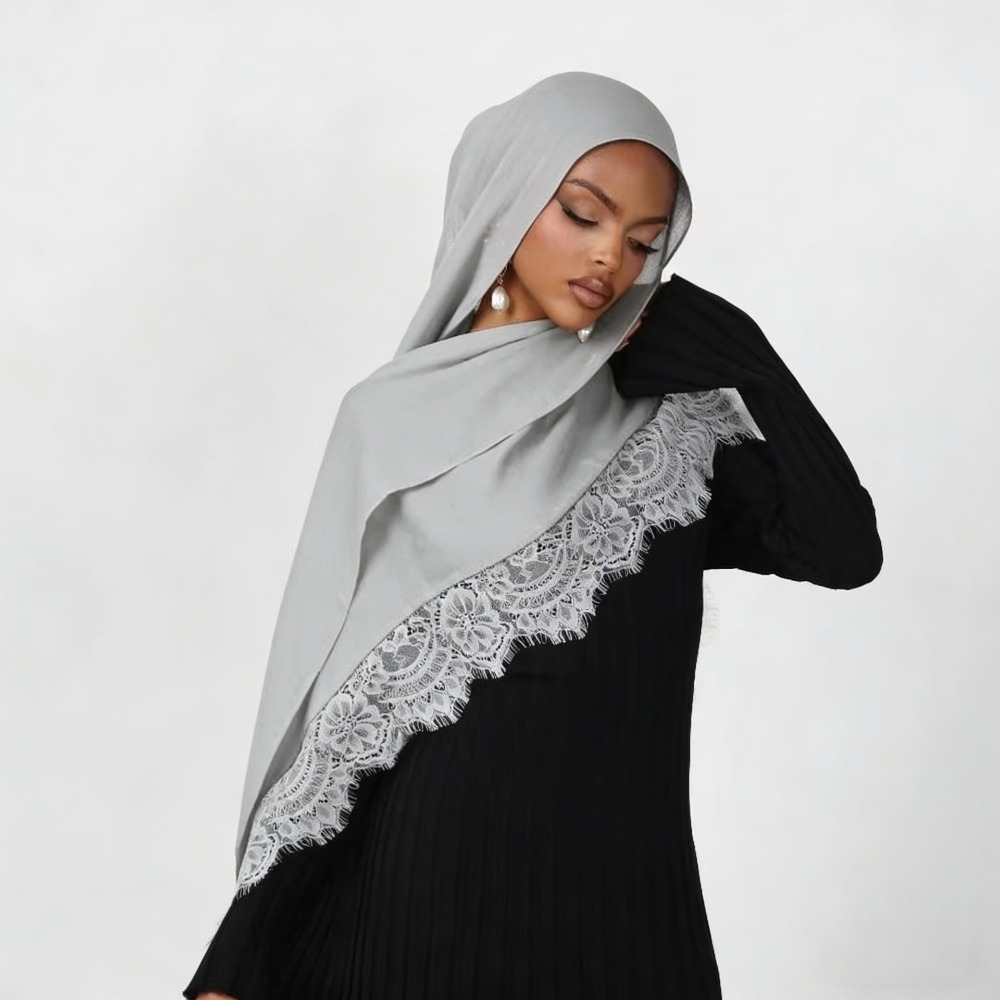 New Lace Splicing Rayon Cotton - Summer Clothing Hijab 评论和价格