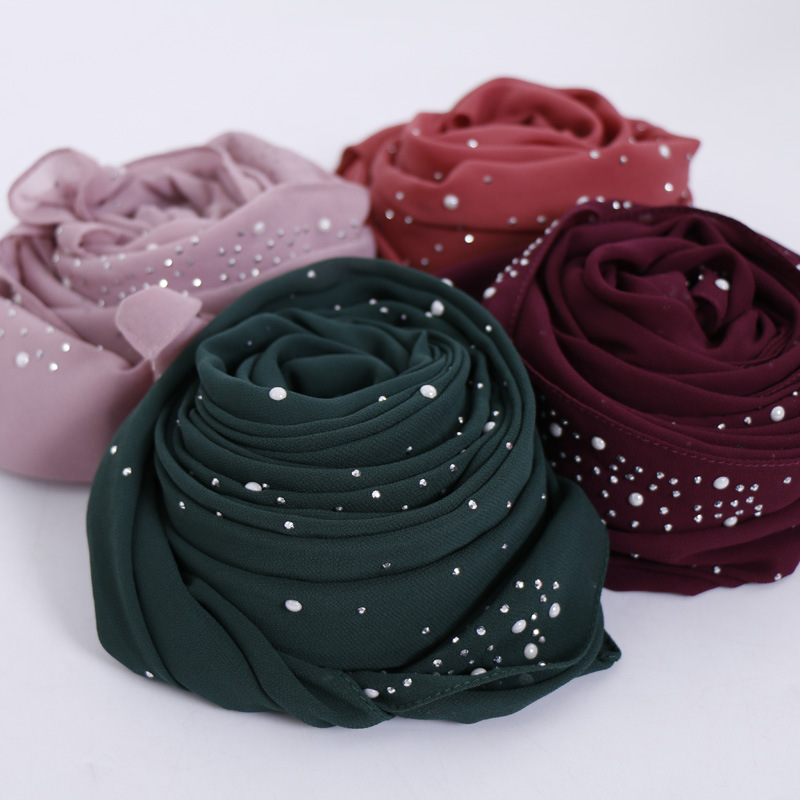 New Plain Diamond Beads Bubble - Summer Clothing Hijab 评论和价格
