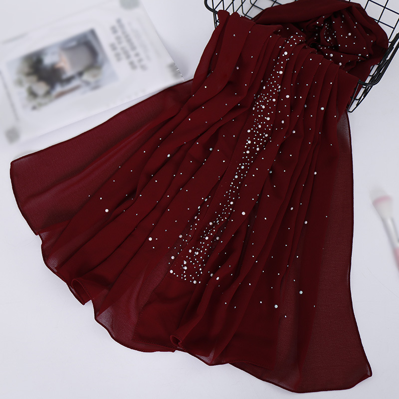 New Plain Diamond Beads Bubble - Summer Clothing Hijab 评论和价格