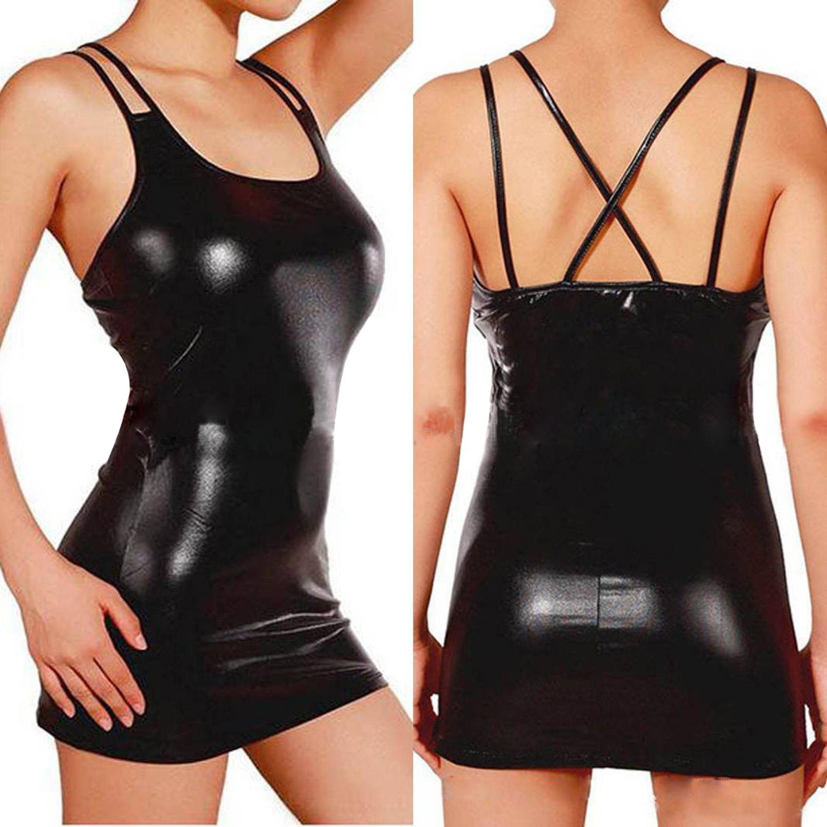 Sexy Erotic Hot Pu Metallic Le - Womens Summer Clothing Uk 评论和价格