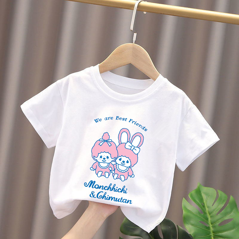 Monchhichi Kids T-shirts Anime - Summer Clothing Kids 评论和价格