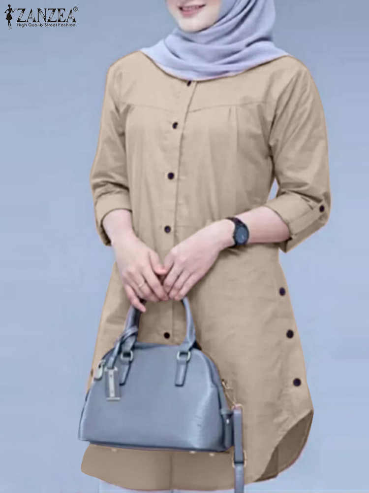 2026 ZANZEA Spring Shirt Fashi - Summer Clothing Hijab 评论和价格