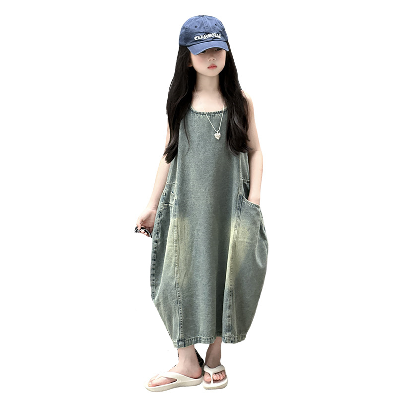 Vintage Blue Children Girls Hi - Summer Clothing Kids 评论和价格
