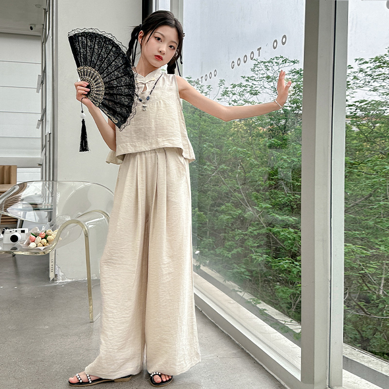 Chinese Style Children Clothes - Tank Top Breathable 评论和价格