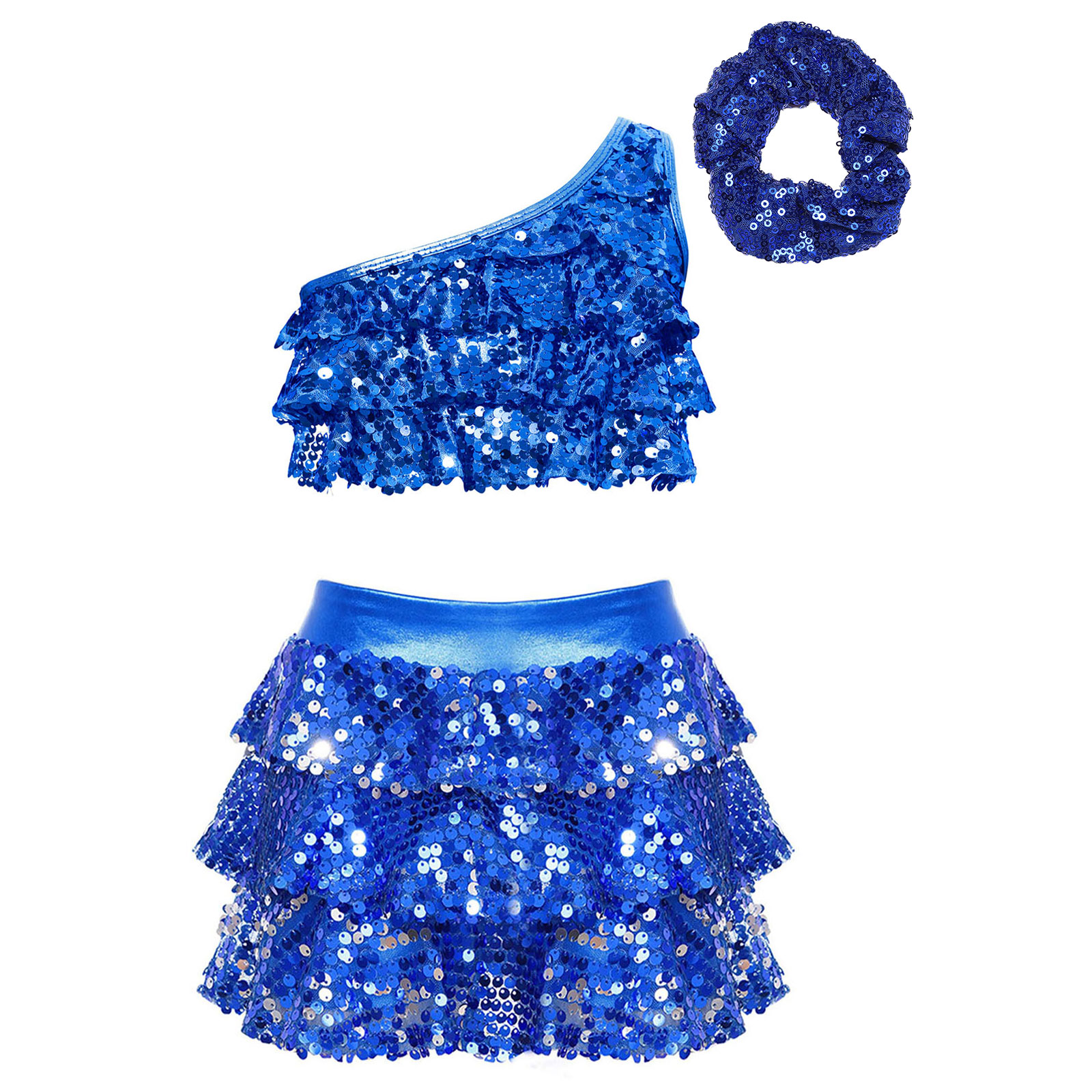 Kids Girls Shiny Sequins Latin - Summer Clothing Kids 评论和价格